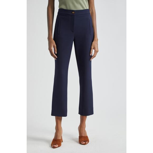 Veronica Beard Pants - Veronica Beard 'Arte' Blue Houndstooth High Waist Flare Ankle Pants Size 6 - NWT